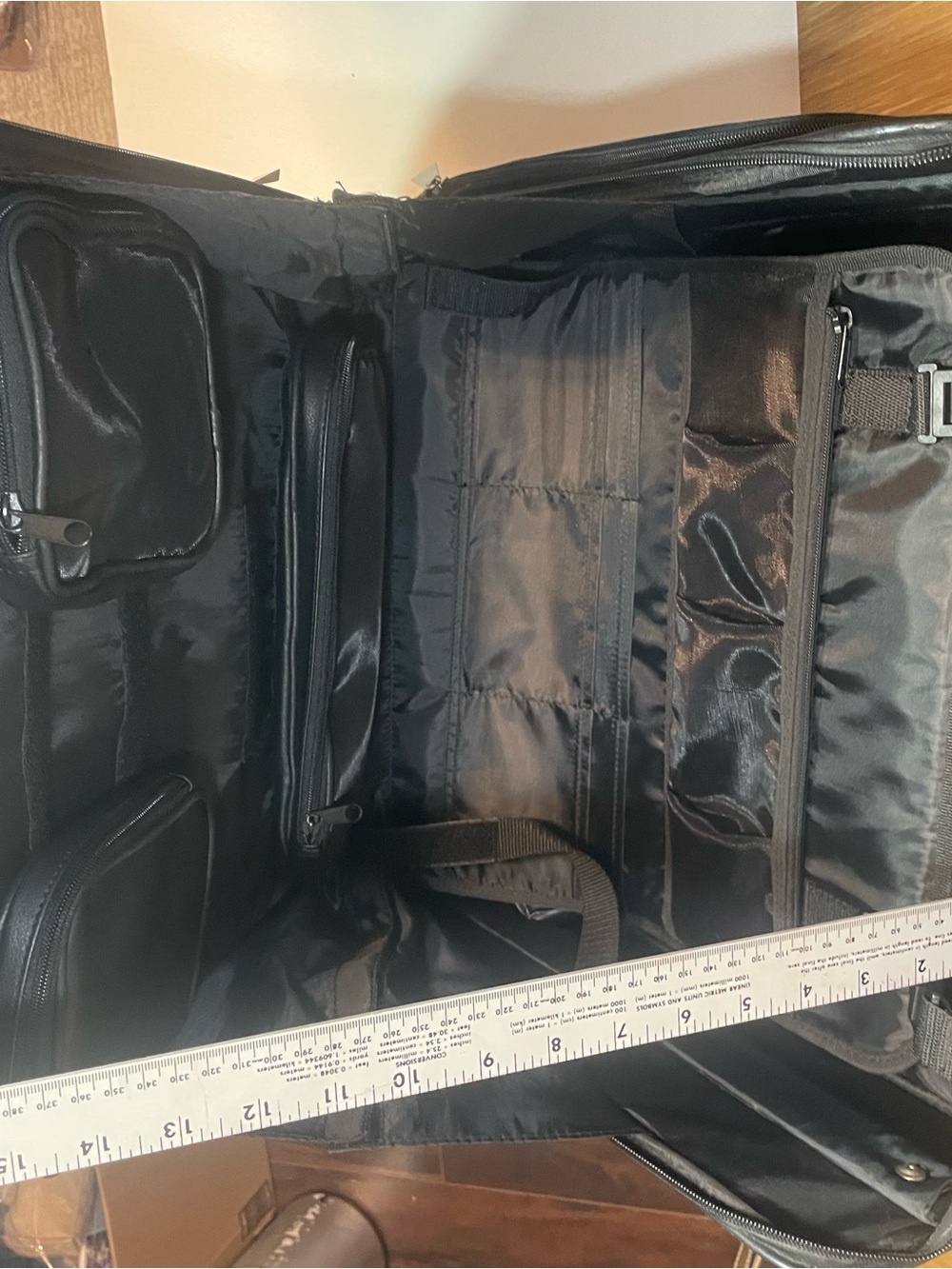 Cadillac Genuine Leather Rolling Suitcase Luggage Executive Briefcase - Picture 8 of 16